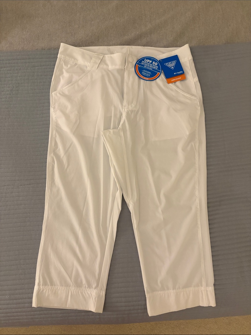 Columbia White UPF 50+ Performance Cropped Pants